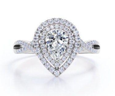 1.25 Carat Pear Shape Moissanite Diamond Engagement Ring