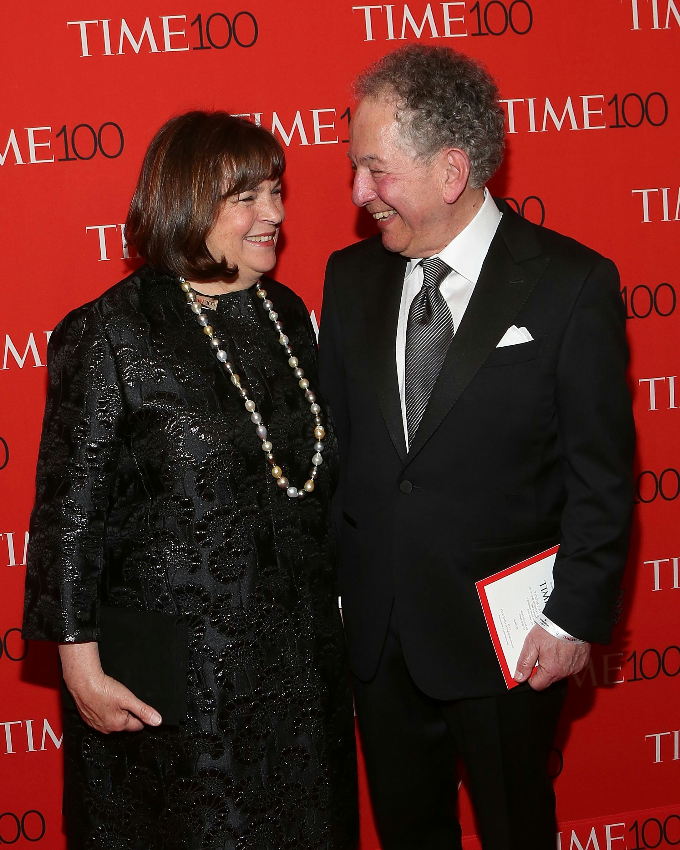 Ina Garten and Husband Jeffrey Garten smiling at each other at the time 100 gala