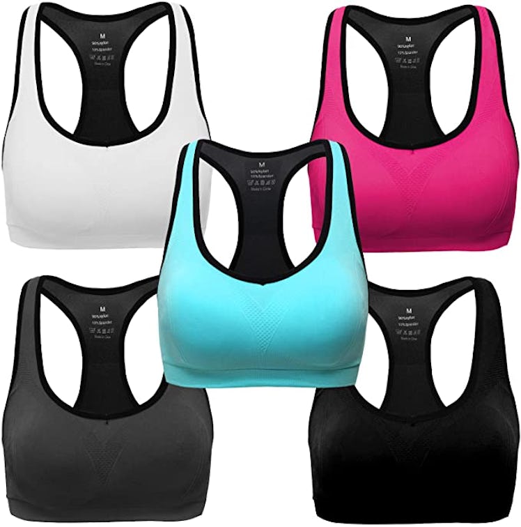 MIRITY Women Racerback Sports Bras (5-Pack)