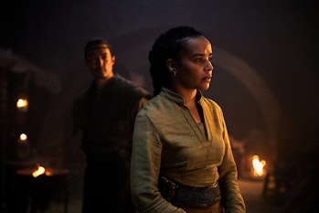 Daniel Henney as Lan and Zoë Robins as Nynaeve in The Wheel of Time.