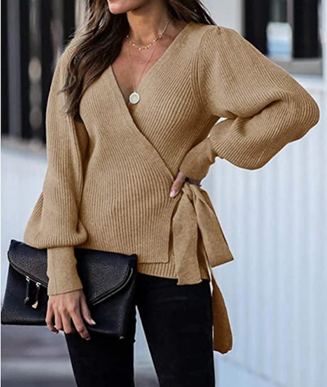 Saodimallsu V-Neck Wrap Sweater 