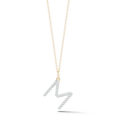 MATEO's 14kt Gold Diamond Initial Necklace. 