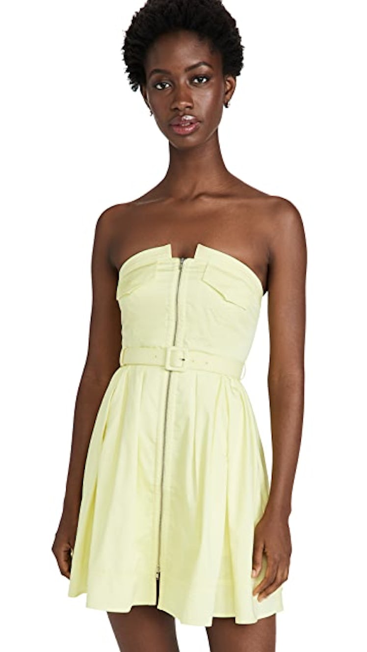 Self-Portrait Strapless Cotton Mini Dress