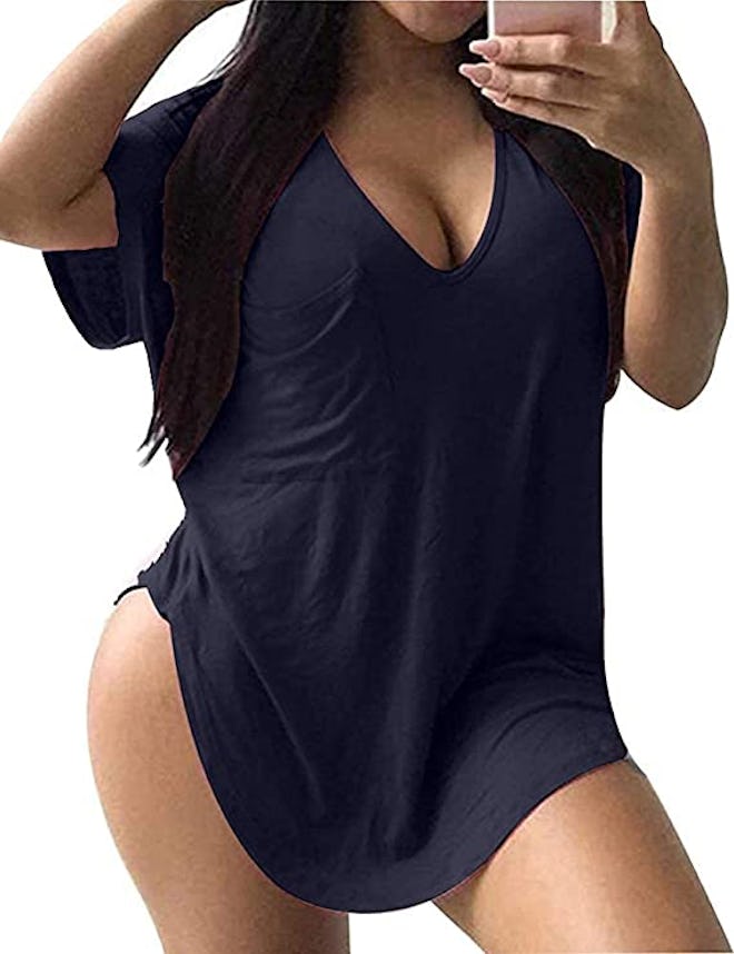 ALLEGRACE Scoop Collar T Shirt