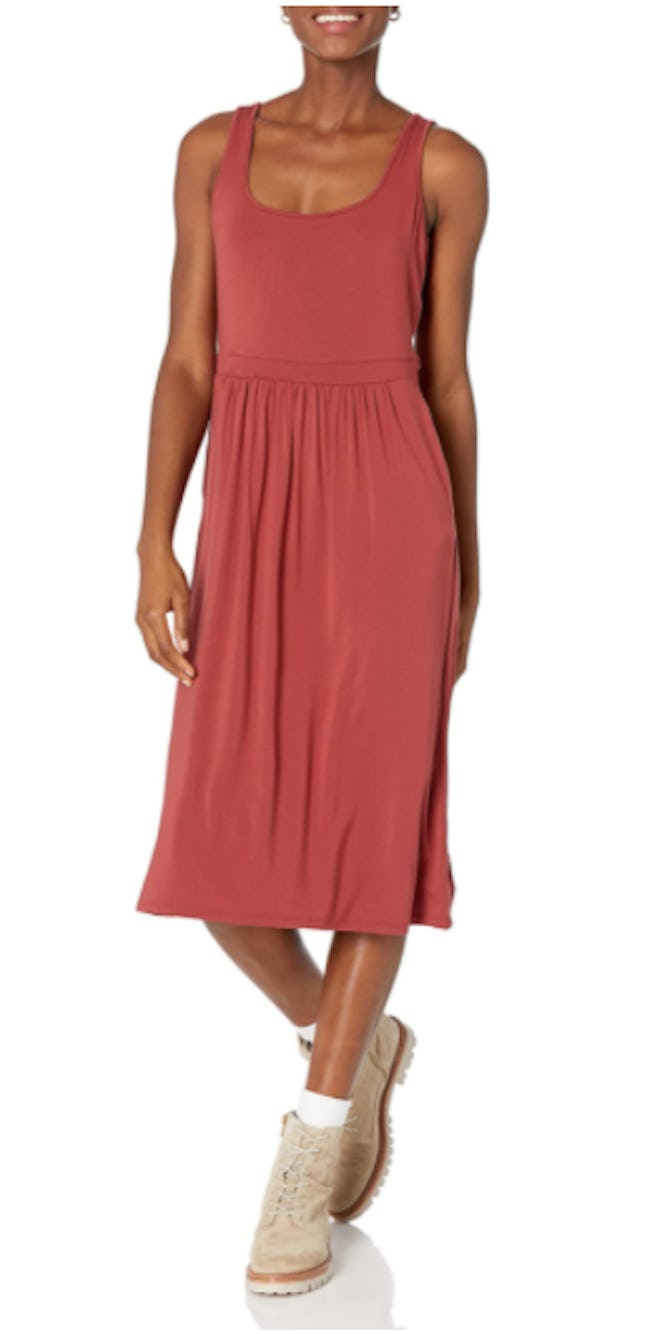 Daily Ritual Jersey Sleeveless Empire-Waist Midi Dress