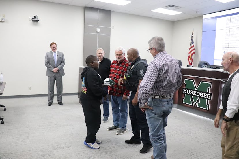 Eleven-year-old Davyon Johnson was honored by both his school and local law enforcement officials ea...