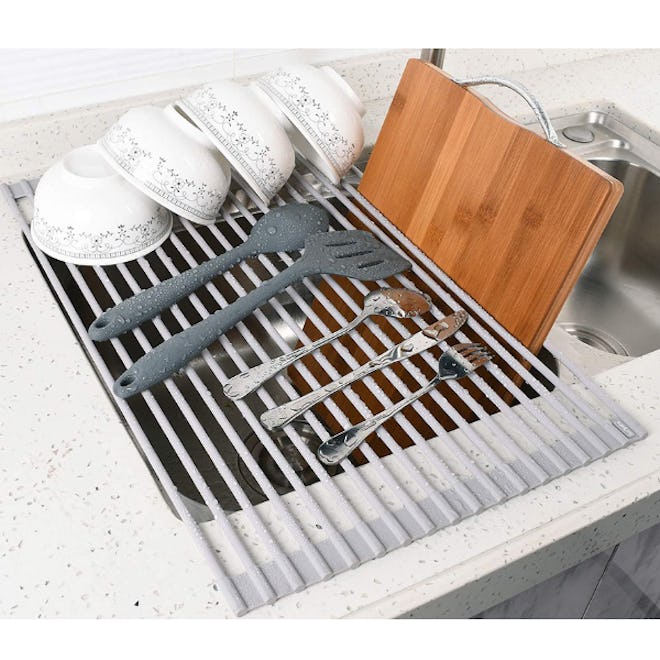 Surpahs Over The Sink Multipurpose Roll-Up Dish Drying Rack