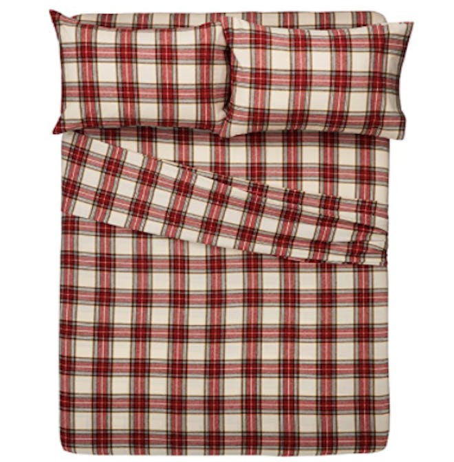 Pinzon Plaid Flannel Bed Sheet Set (Queen)