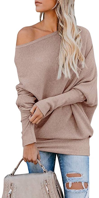 IRISGOD Off-The-Shoulder Batwing Sweater