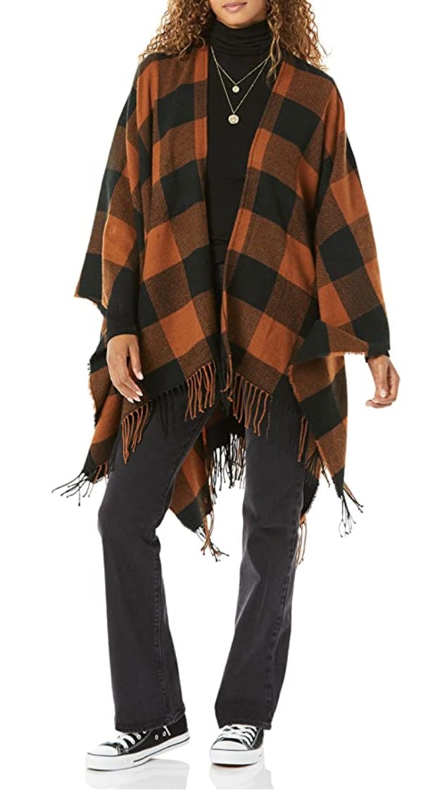 Goodthreads Women&rsquo;s Fringe Ruana Wrap Scarf