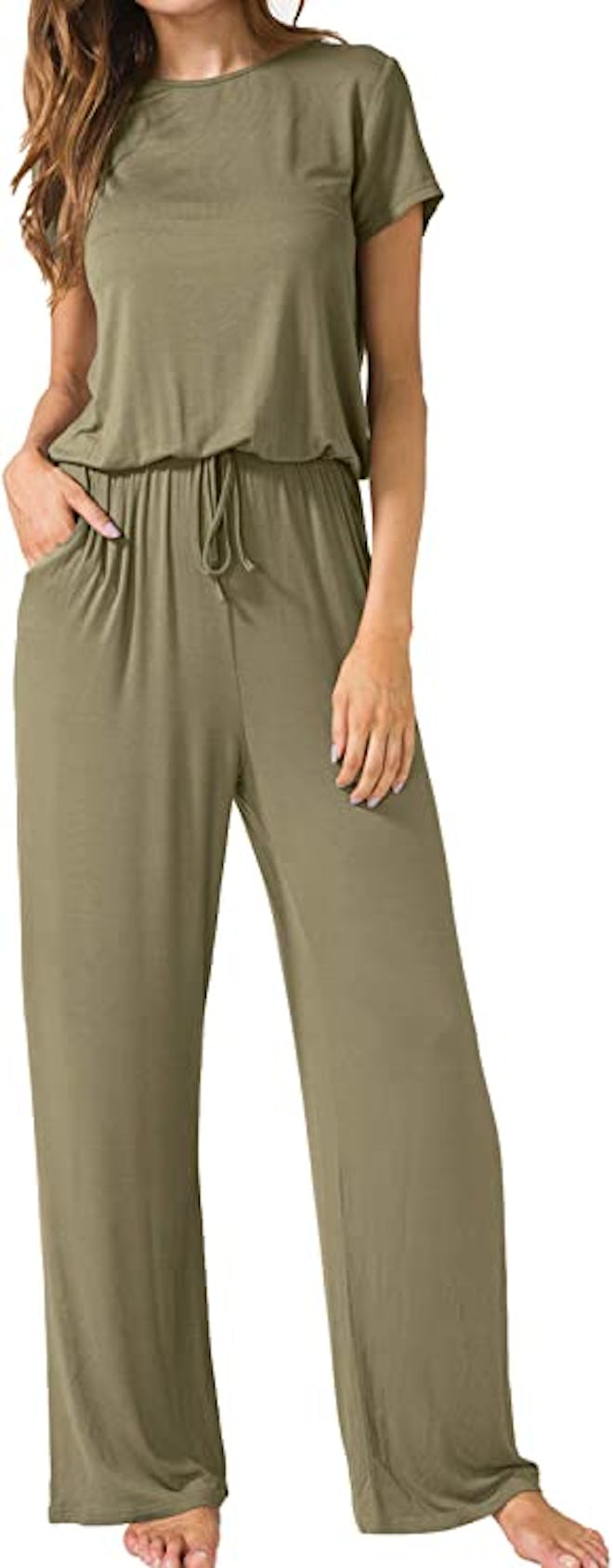 LAINAB Wide Leg Jumpsuit with Pockets