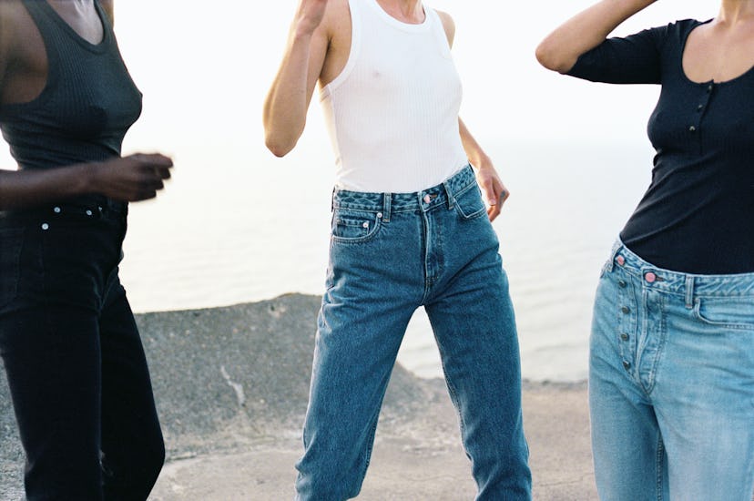Ganni's denim line is eco-friendly and stylish, featuring two viral trends including 2000s-inspired ...