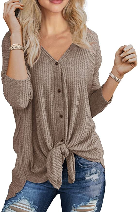 IWOLLENCE Waffle Knit Tunic