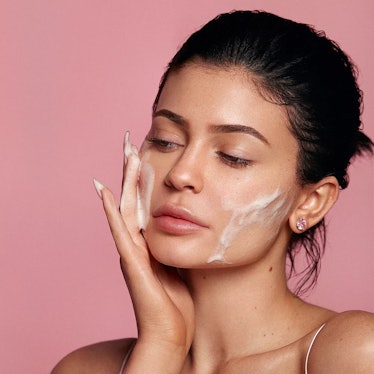 Kylie Jenner using Kylie Skin's Foaming Face Wash, available during Ulta Beauty's Love Your Skin 202...