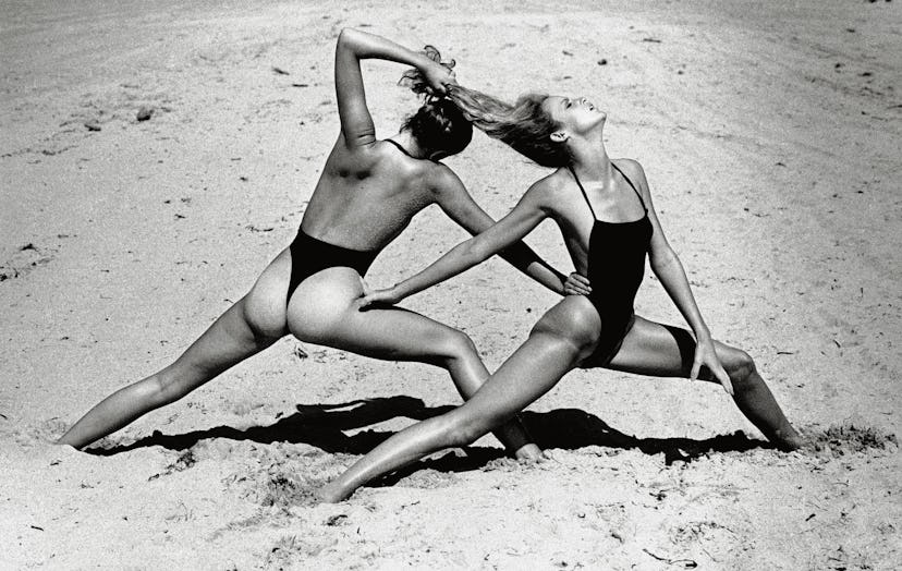 A Helmut Newton photograph of Lisa Taylor and Jerry Hall