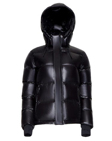 Black leather puffer coat by Rudsak