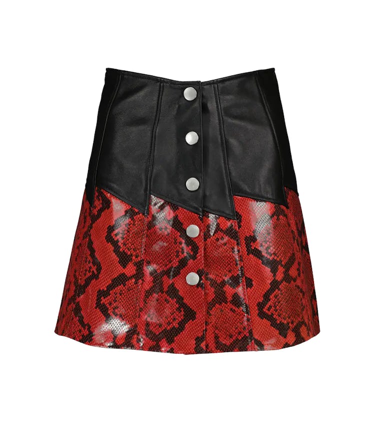Alessandra Rich leather mini skirt.