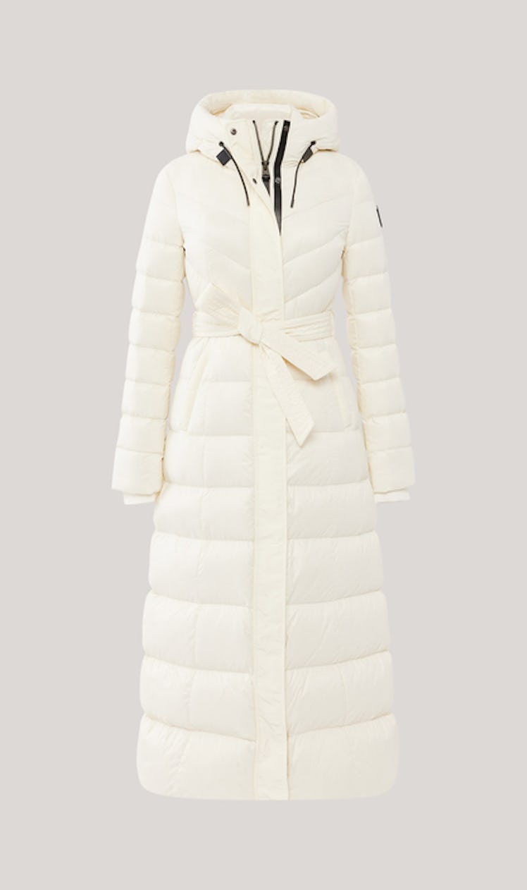 White full length puffer coat by Mackage