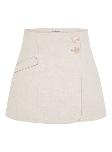 Anna Quan beige mini skirt.