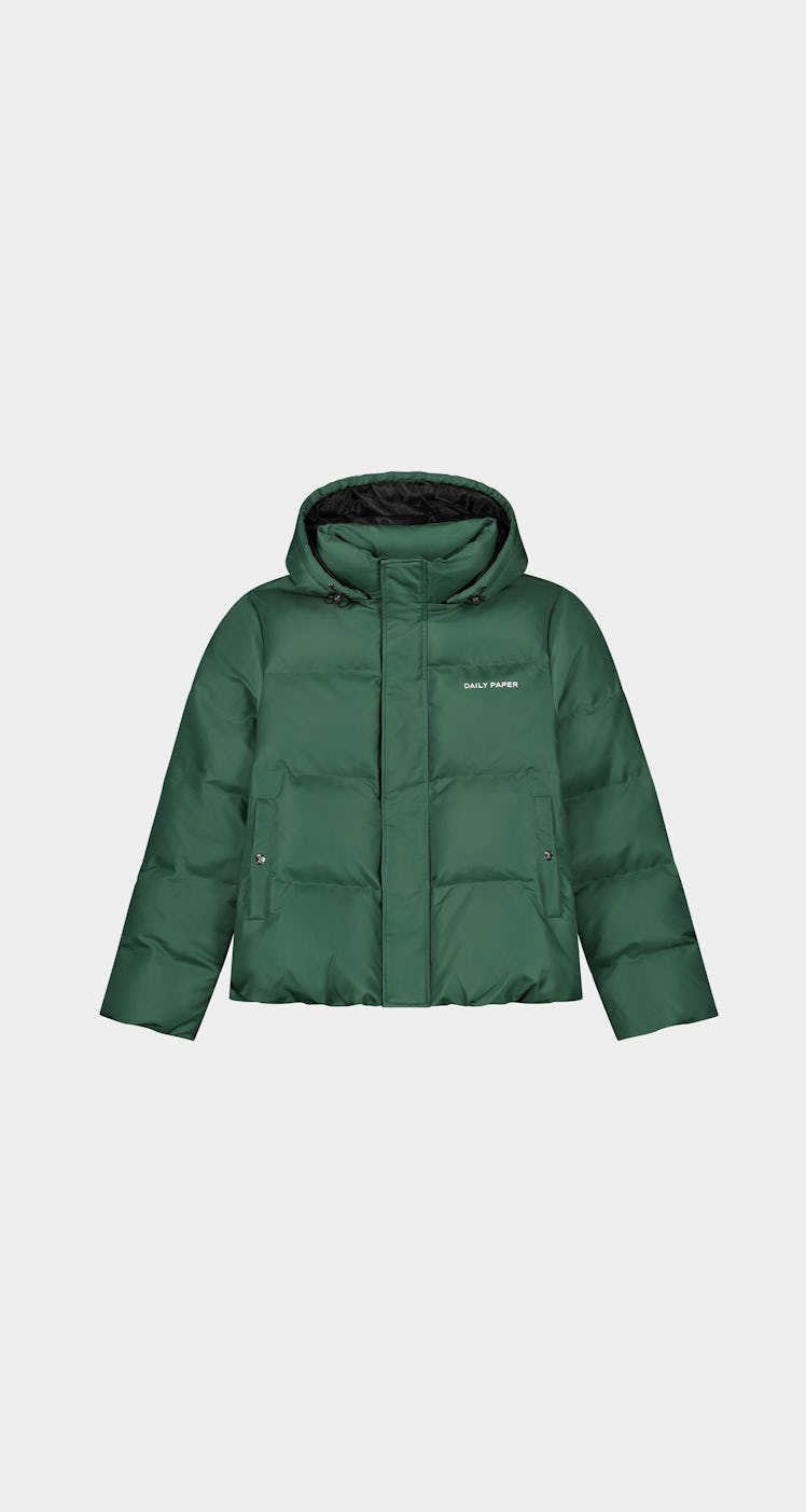 green cropped puffer jacket by Daily Paper