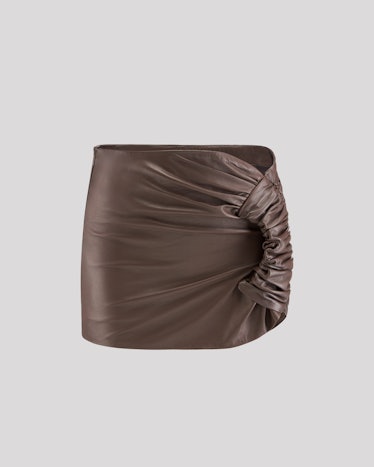 THE MANNEI brown mini skirt.