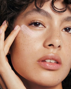 model wearing rose inc eye cream