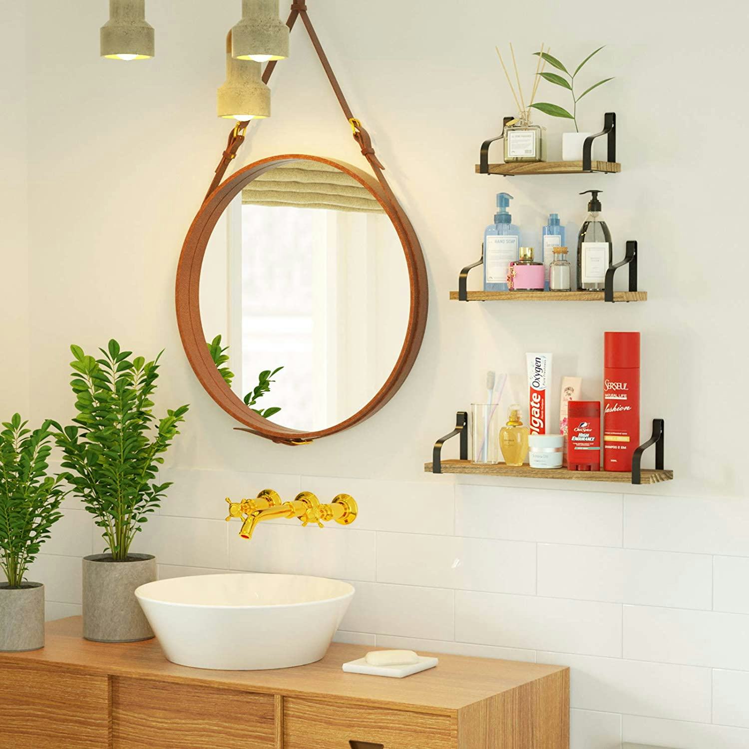 Love-KANKEI Wall Mounted Floating Shelves (Set of 3)