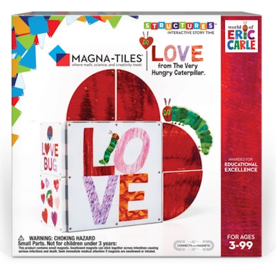 Gift your kids a 'Very Hungry Caterpillar' set of Magna-Tiles for Valentine's Day.