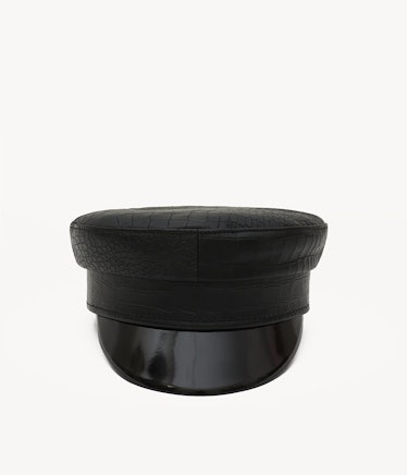 Ruslan Baginskiy black leather cap.