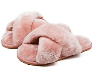 Crazy Lady Furry Crossband Slippers