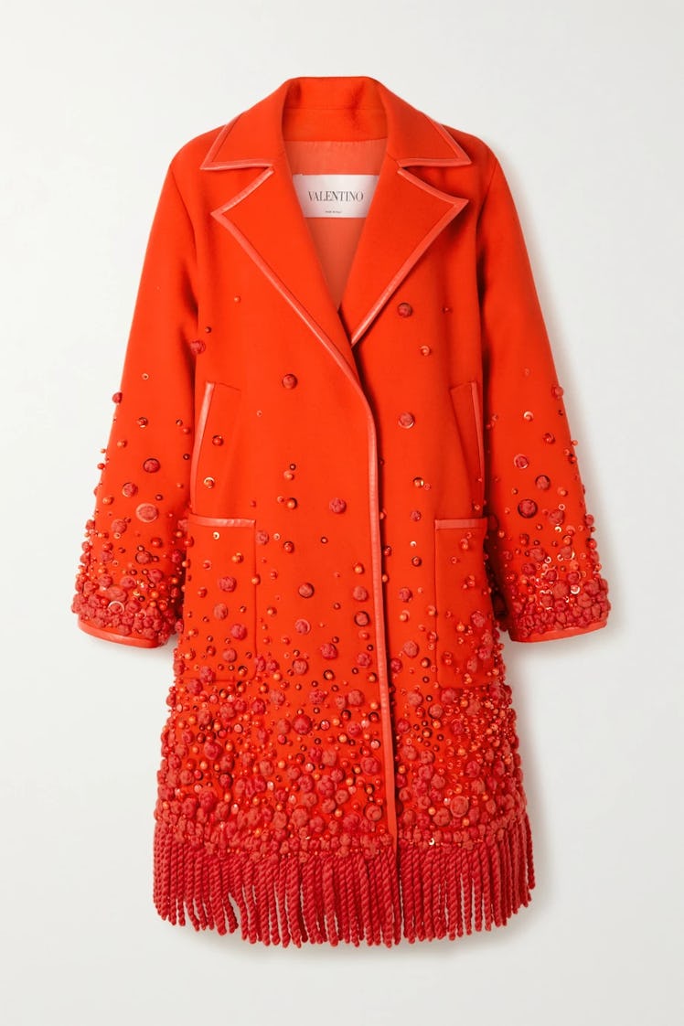 Valentino orange wool coat.
