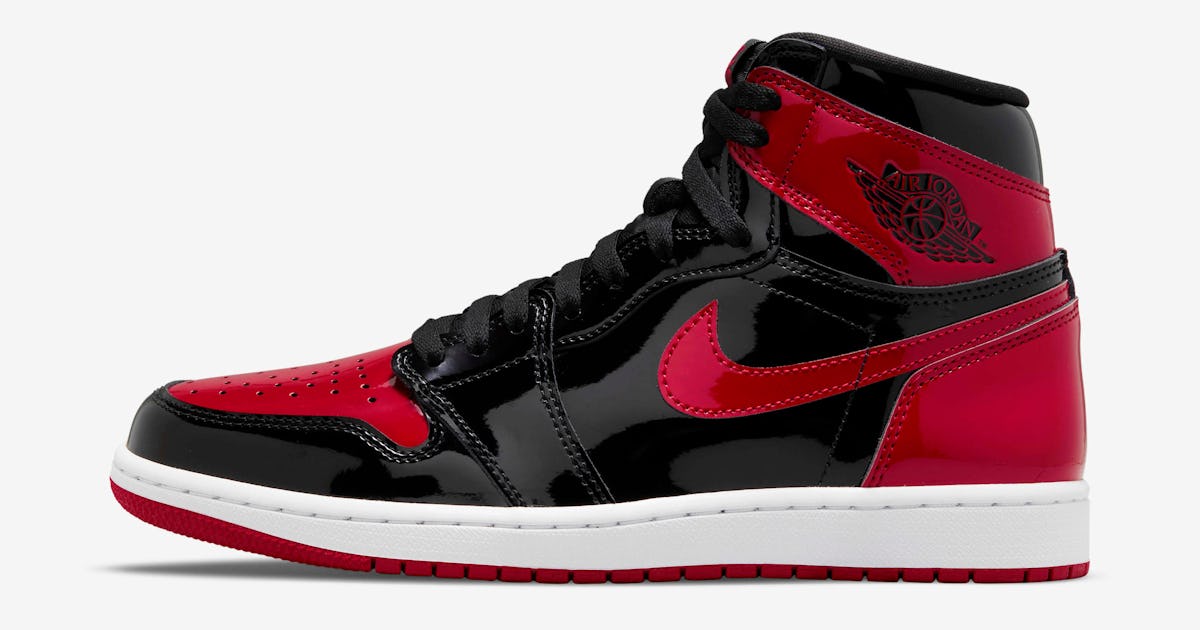 Red glossy jordans Clearance