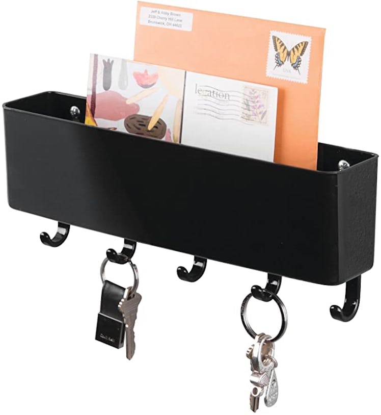 mDesign Wall Mount Modern Plastic Mail Organizer Storage Basket 