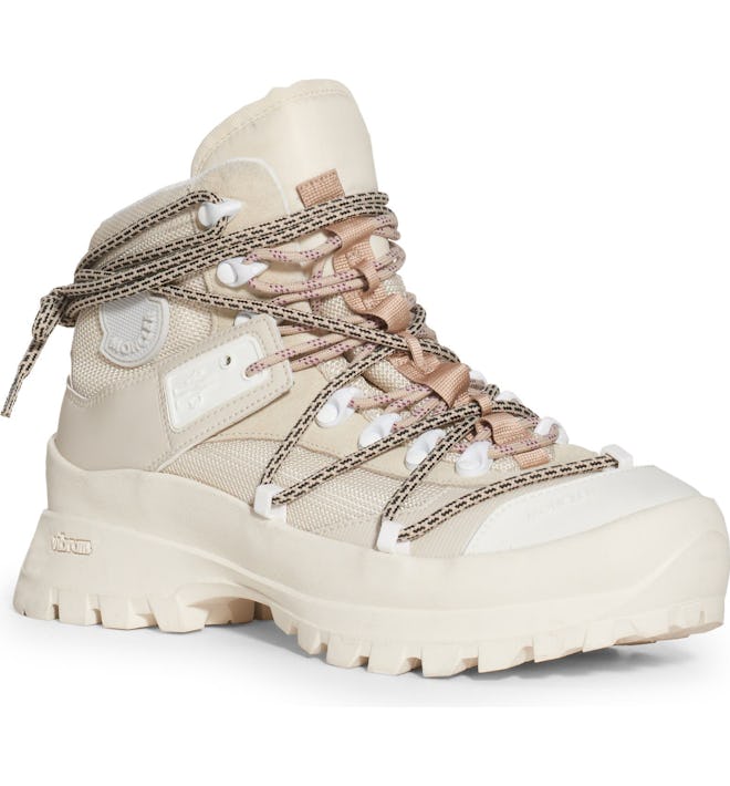 Cream waterproof hiking boot by Moncler