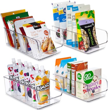 YIHONG Food Packet Organizer Bins (4-Pack) 