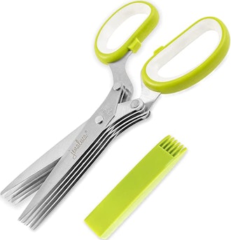 Jenaluca Herb Scissors with 5 Blades and Cover 