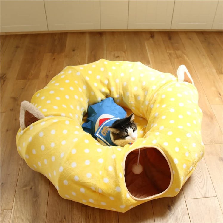 AUOON Cat Tube and Tunnel with Central Mat