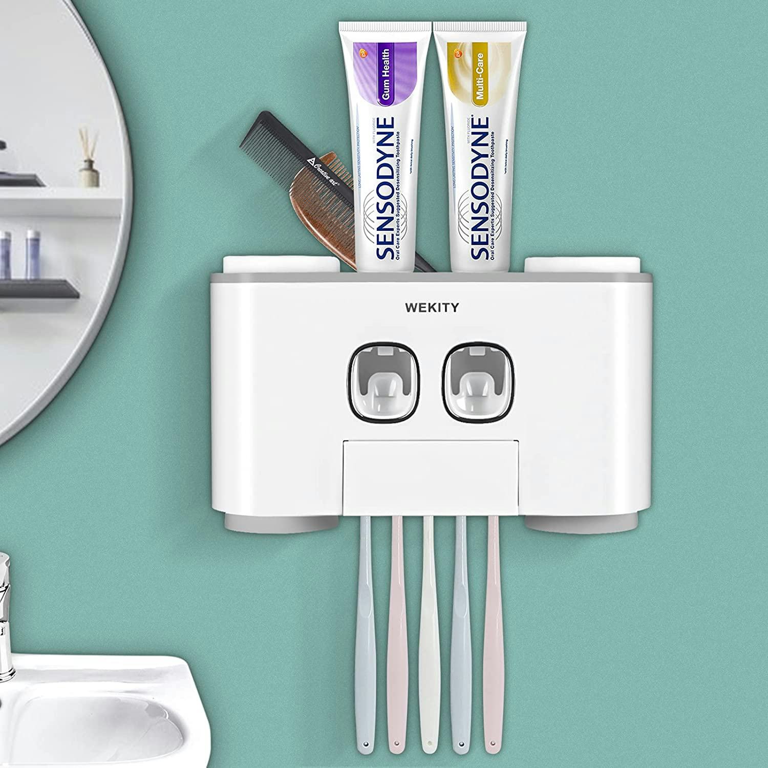 Wekity Wall Mounted Toothbrush Holder