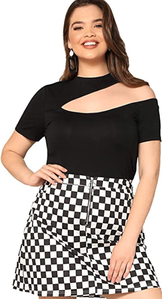 SheIn Slim-Fit Cutout Tee