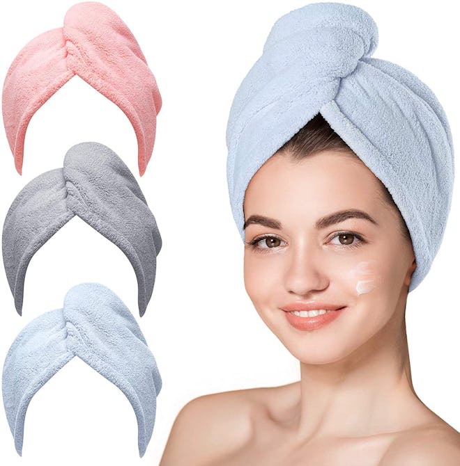 Hicober Microfiber Hair Towel (3 Pack)