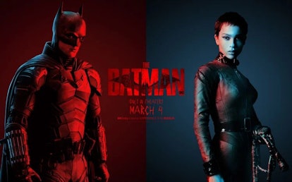 Robert Pattinson and Zoe Kravitz in The Batman official poster
