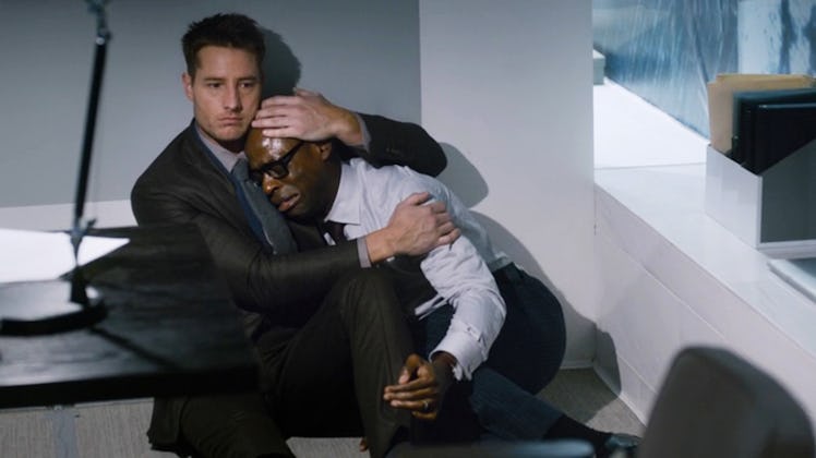 Justin Hartley as Kevin and Sterling K. Brown as Randall in This Is Us