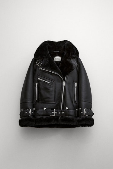 The Arrivals black shearling moto.