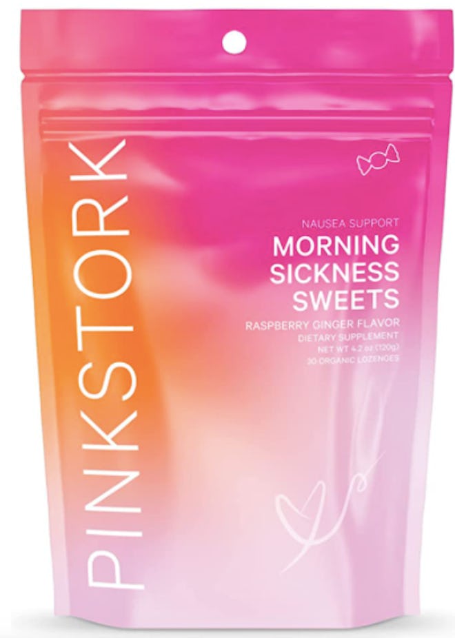 Pink Stork morning sickness sweets may relieve pregnancy nausea