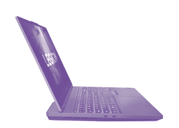 The Lenovo Legion 5 from the side in dark grey