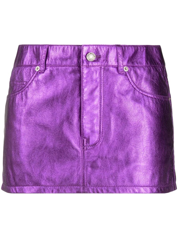 Saint Laurent purple mini skirt.