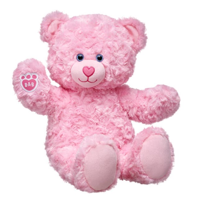 This pink teddy bear makes a great Valentine's gift for kids.