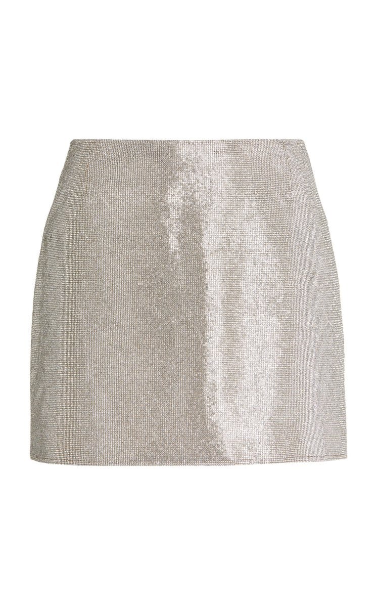 NUÉ rhinestone mini skirt.