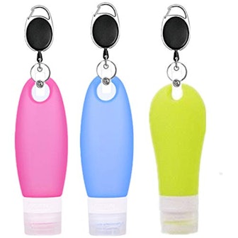N3 Silicone Travel Bottles With Keychain Carrier