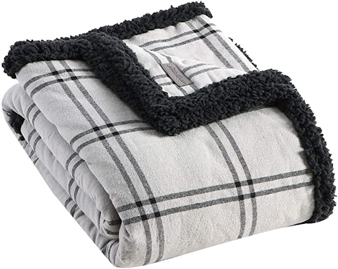 Eddie Bauer Home Plush Sherpa Fleece Throw Blanket